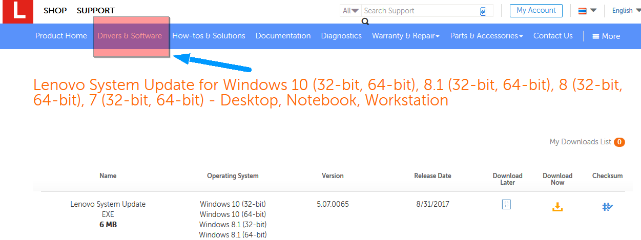 Lenovo System Update Download Windows 10