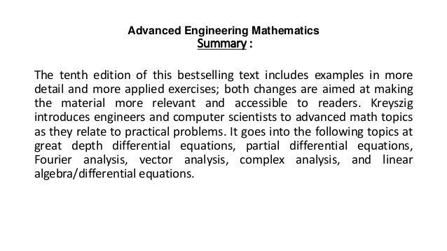 Kreyszig Advanced Engineering Mathematics Pdf
